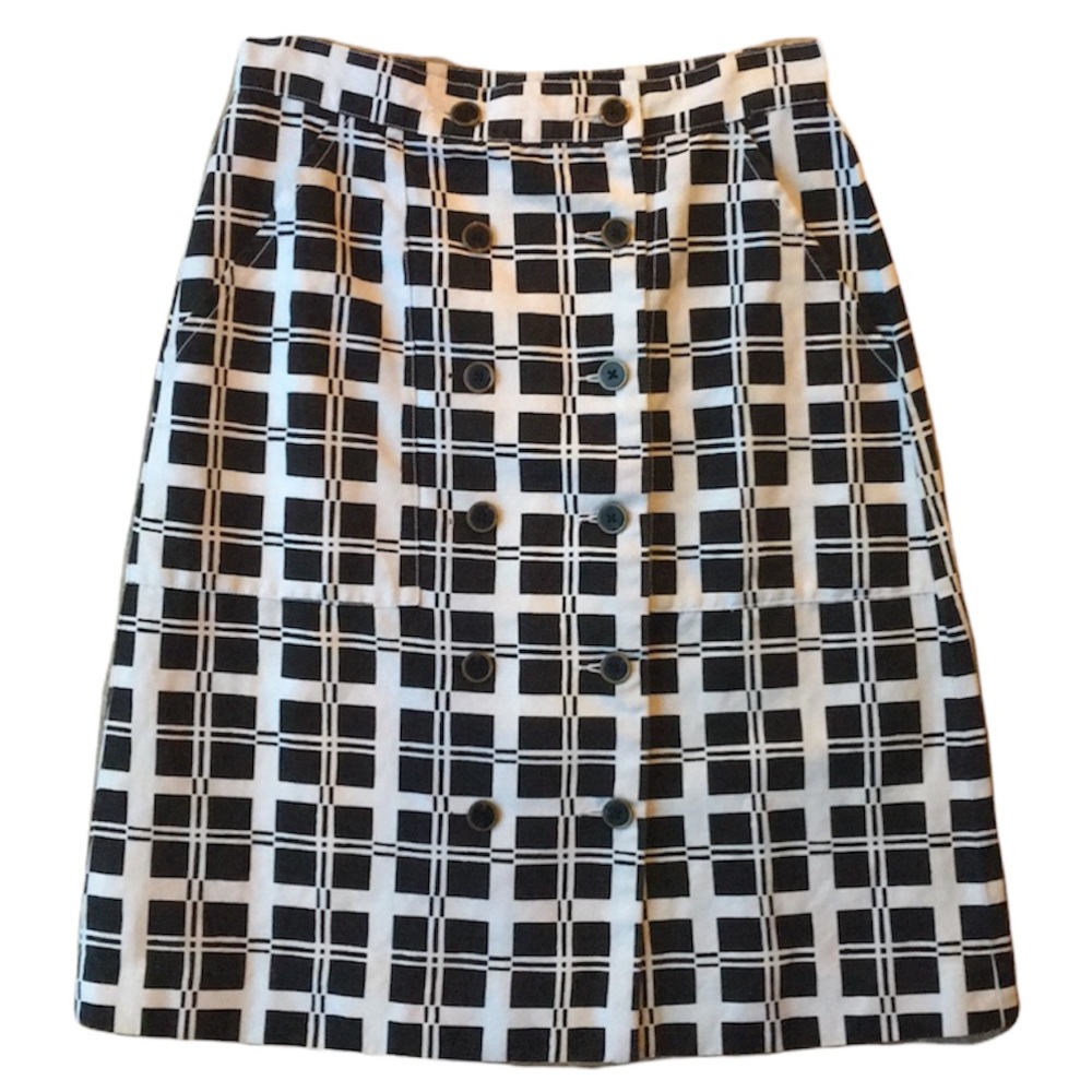 L.L. Bean Retro Mod Style Cotton Linen Skirt 2